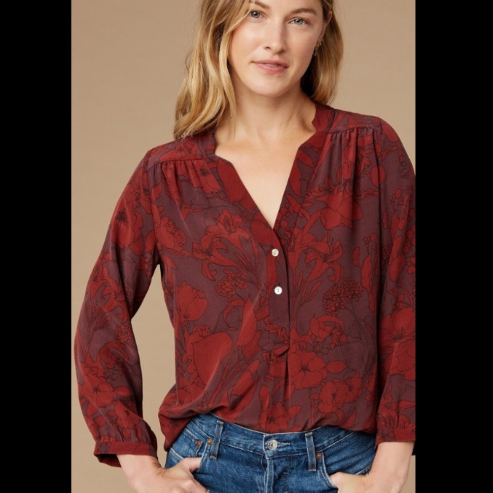 Basically new Amy Silk Blouse limited print